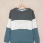 Gray Oversized Colorblock Plush Sweatshirt