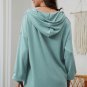Buttoned High and Low Hem Hoodie