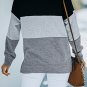 Colorblock Black Contrast Stitching Sweatshirt with Slits