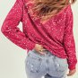 Fiery Red Tie dyed Crew Neck Pullover Sweatshirt