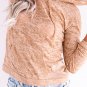 Khaki Solid Color Drawstring Hoodie with Kangaroo Pocket