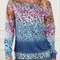 Multicolor Gradient Leopard Print Pullover Sweatshirt