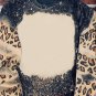 Black Tie Dye Leopard Drop Shoulder Sweatshirt