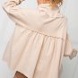 Beige Frill Exposed Seam Cowl Neck Oversized Sweatshirt