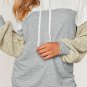 Gray Colorblock Patchwork Pullover Hoodie