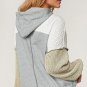 Gray Colorblock Patchwork Pullover Hoodie