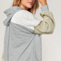 Gray Colorblock Patchwork Pullover Hoodie