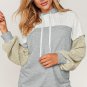 Gray Colorblock Patchwork Pullover Hoodie