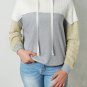 Gray Colorblock Patchwork Pullover Hoodie