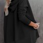 Black Batwing Sleeve Pocketed Henley Hoodie