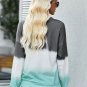 Gray Color Block Tie Dye Pullover Sweatshirt