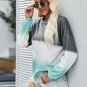 Gray Color Block Tie Dye Pullover Sweatshirt