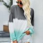 Gray Color Block Tie Dye Pullover Sweatshirt