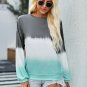 Gray Color Block Tie Dye Pullover Sweatshirt