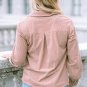 Apricot Ribbed Texture Half Zip Collared Sweatshirt
