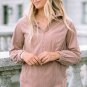 Apricot Ribbed Texture Half Zip Collared Sweatshirt