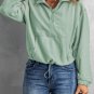 Green Zip Front Pocketed Pullover Sweatshirt