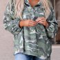 Green Long Sleeve Camo Print Oversize Hoodie