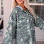 Green Long Sleeve Camo Print Oversize Hoodie