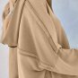 Khaki Casual Button Solid Patchwork Trim Hoodie