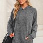 Gray Mineral Wash Kangaroo Pocket Drawstring Pullover Hoodie