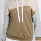 Brown Colorblock Patchwork Pullover Hoodie Brown Colorblock Patchwork Pullover Hoodie