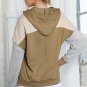 Brown Colorblock Patchwork Pullover Hoodie