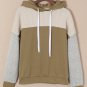Brown Colorblock Patchwork Pullover Hoodie