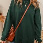Duffel Green Oversized Drop Shoulder Split Hem Sweatshirt