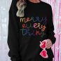 Black Merry Every Thing Glitter Slogan Sweatshirt