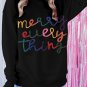 Black Merry Every Thing Glitter Slogan Sweatshirt