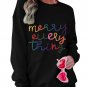 Black Merry Every Thing Glitter Slogan Sweatshirt