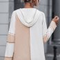 Multicolor Colorblock Seamed Ribbed Henley Hoodie