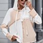 Multicolor Colorblock Seamed Ribbed Henley Hoodie