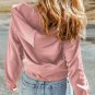 Pink Quarter Zip Kangaroo Pocket Hoodie