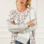 Asymmetrical Leopard Texture Splicing Loose Sweatshirt
