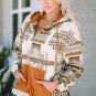 Beige Aztec Print Kangaroo Pocket Half-Zip Hoodie