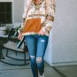 Beige Aztec Print Kangaroo Pocket Half-Zip Hoodie