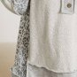 Gray Leopard Patchwork Exposed Seam Buttoned Neck Sweatshirt