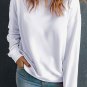 White Plain Crew Neck Pullover Sweatshirt