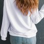 White Plain Crew Neck Pullover Sweatshirt