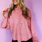Pink Thunder Bolt Sequin Oversized Hoodie