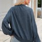 Sky Blue Drop Shoulder Crew Neck Pullover Sweatshirt