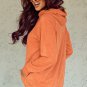 Orange Mineral Wash Kangaroo Pocket Drawstring Pullover Hoodie