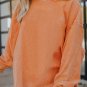 Orange Ribbed Corded Oversized Sweatshirt