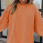 Orange Ribbed Corded Oversized Sweatshirt