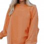 Orange Ribbed Corded Oversized Sweatshirt
