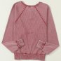 Fiery Red Waffle Knit Raglan Sleeve Henley Sweatshirt