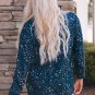 Navy Tie dyed Crew Neck Pullover Sweatshirt