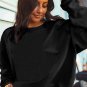 Black Ribbed Corded Oversized Sweatshirt